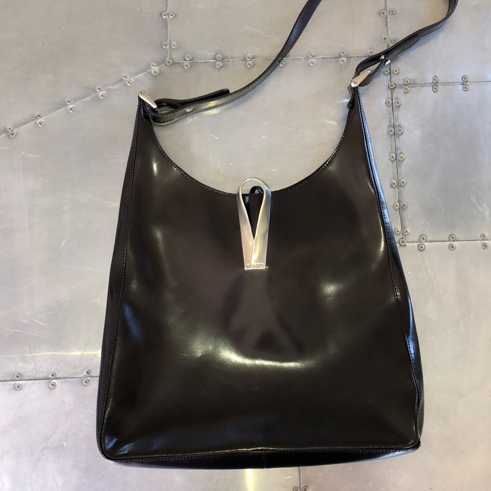 Kenzo Brown Leather Drop Shoulder Bag